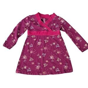 Tea Collection Cross Neck Purple Floral Dress Size 3